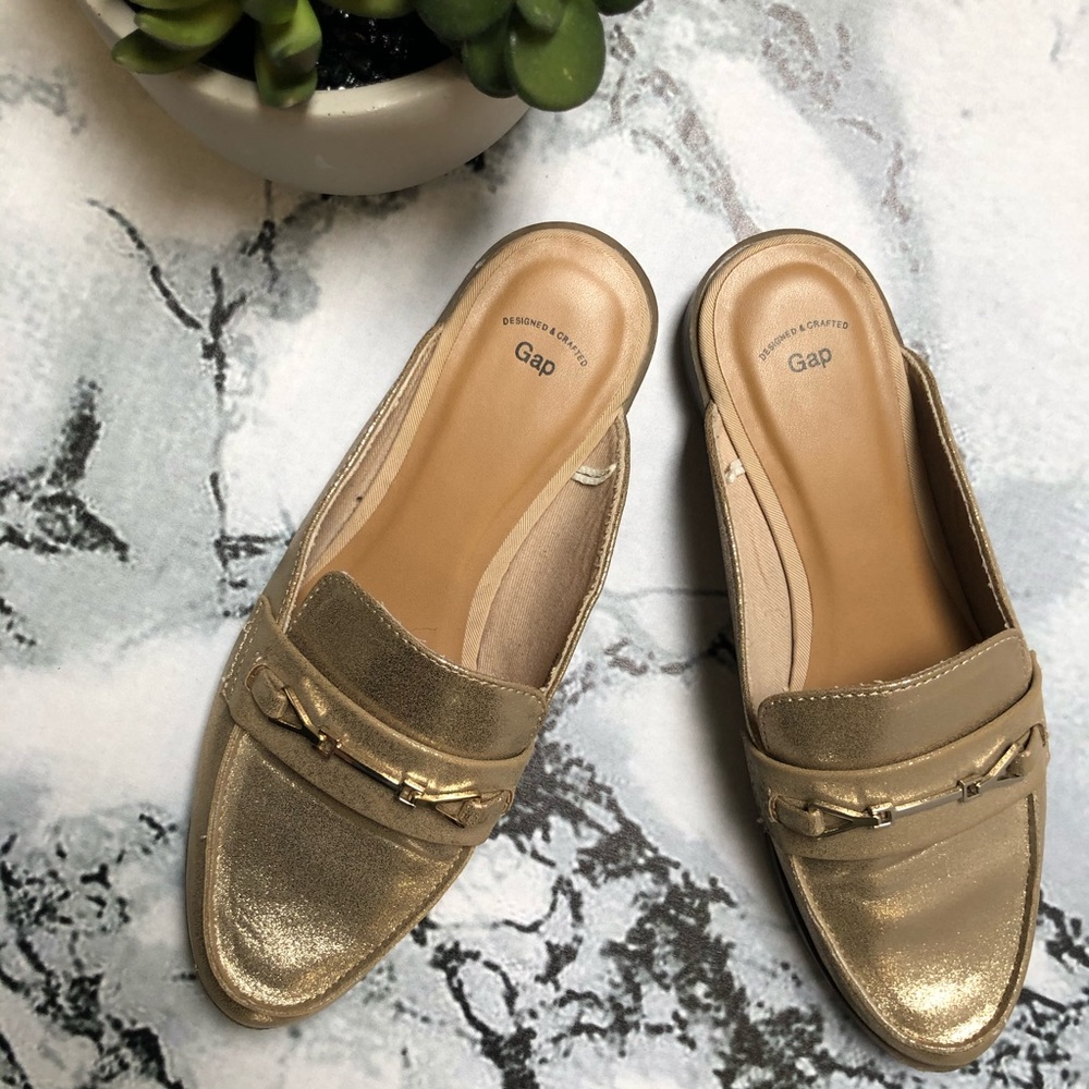 GAP Women’s Gold Shimmering Slides